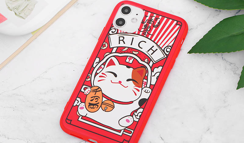 Ốp lưng iPhone 11 Nhựa dẻo UV printing OSMIA CKNY002 Mèo Đỏ