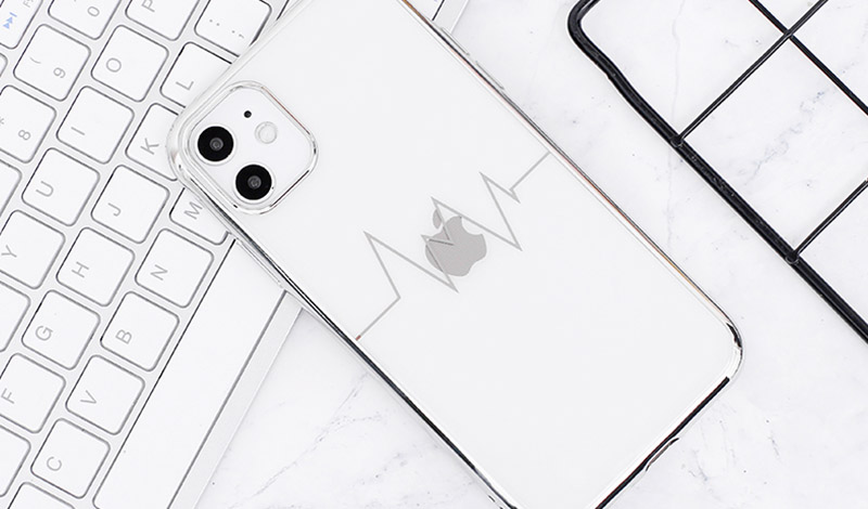 Ốp lưng iPhone 11 nhựa dẻo TPU Electroplating Heartbeat COSANO Silver
