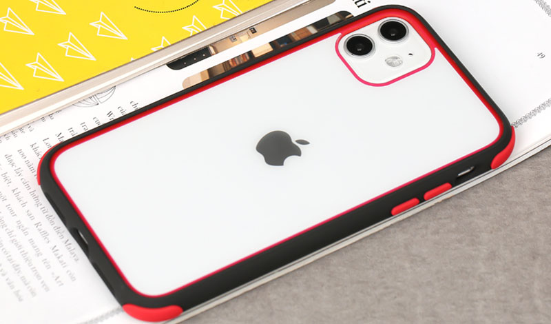 Ốp lưng iPhone 11 nhựa cứng viền dẻo SYLLAB JM Đen đỏ