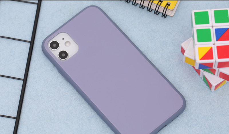 Ốp lưng iPhone 11 nhựa cứng viền dẻo Tempered Glass silk OSMIA Lavender