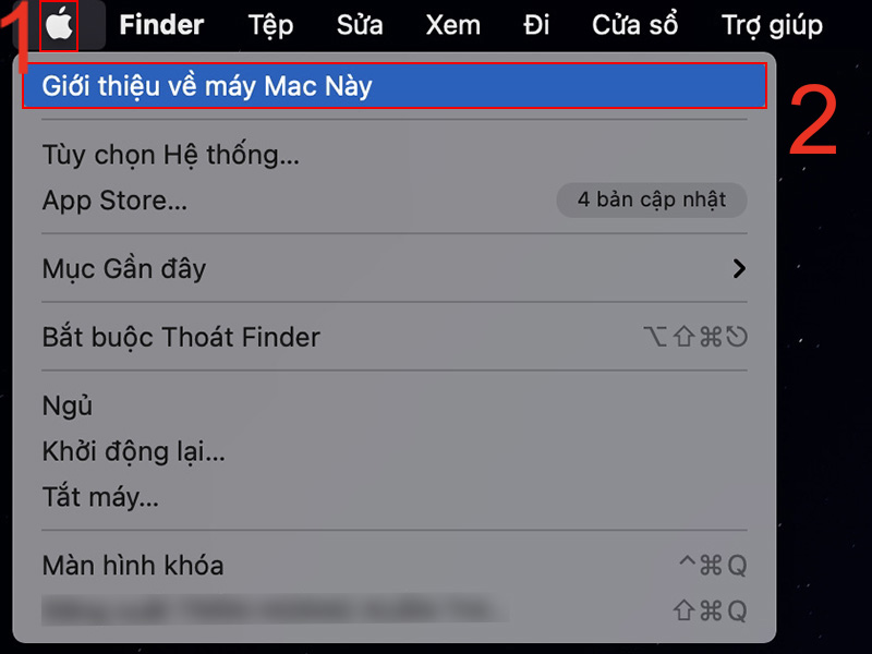 Nhấn vào biểu tượng Apple, chọn Giới thiệu về máy Mac Này