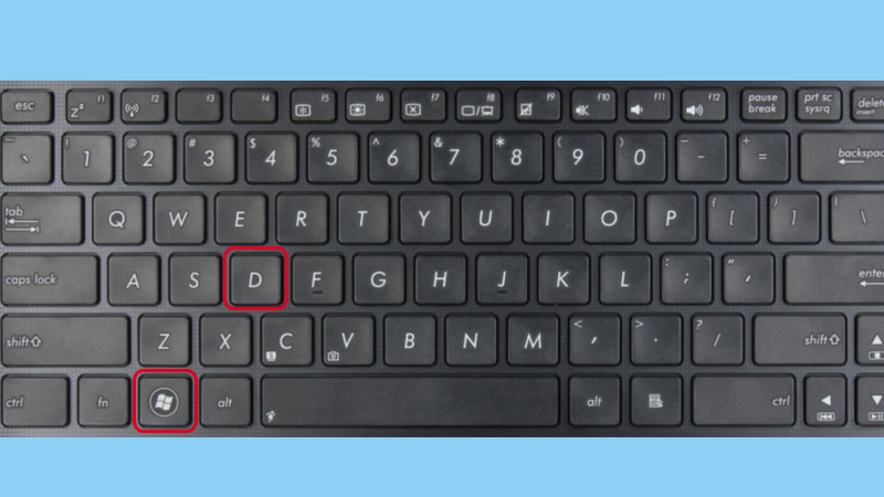 Bấm vào tổ hợp phím Windows + D