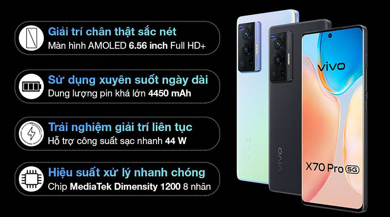 Vivo X70 Pro trang bị một cấu hình khủng với chip MediaTek Dimensity 1200