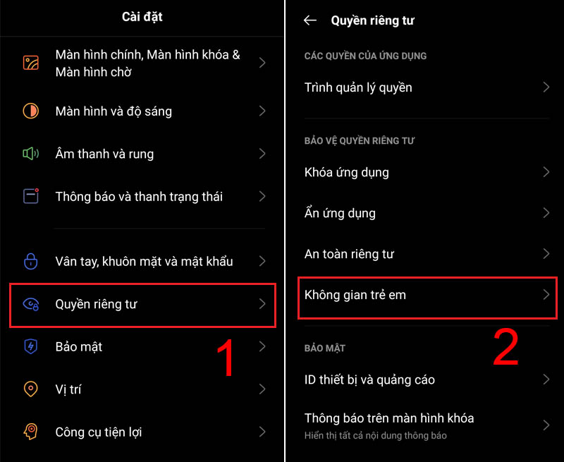 Chọn Kh&ocirc;ng gian trẻ em