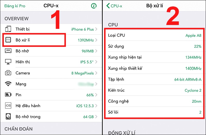 Kiểm tra thông tin về CPU