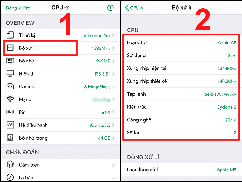 Kiểm tra thông tin về CPU