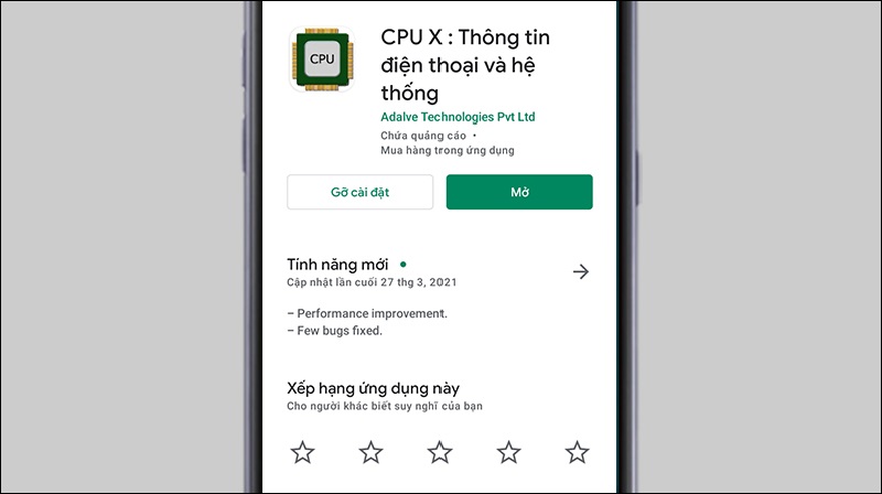 Giao diện ứng dụng trên Google Play