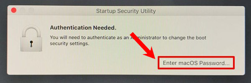 Bạn chọn Enter macOS Password và nhập mật khẩu 
