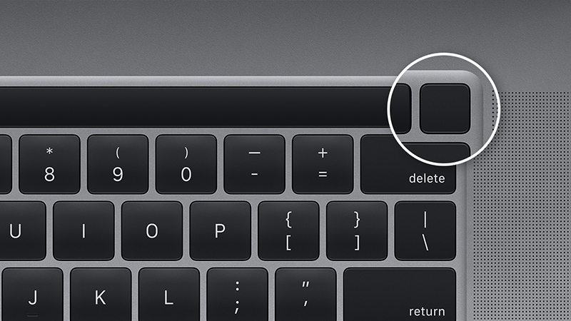 Nút nguồn trên MacBook có Touch Bar