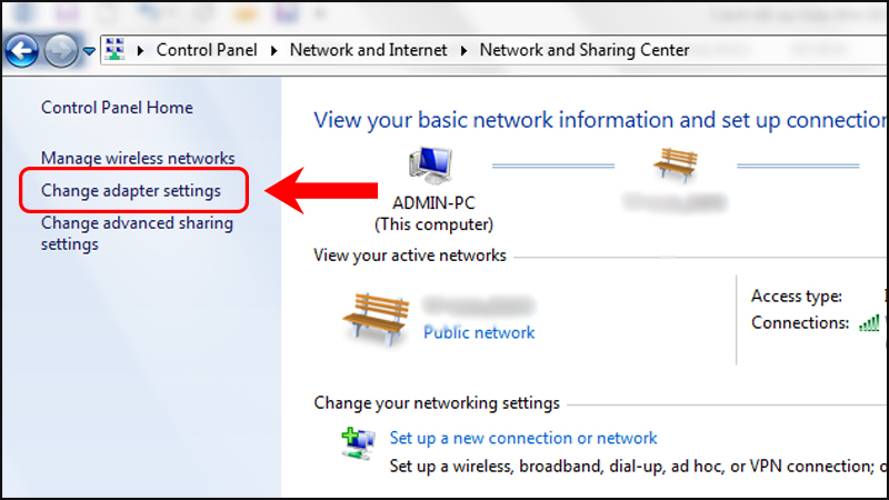 Chọn Change Adapter Settings