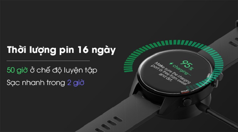 Thời lượng pin khi sử dụng c&aacute;c t&aacute;c vụ b&igrave;nh thường l&ecirc;n đến 16 ng&agrave;y