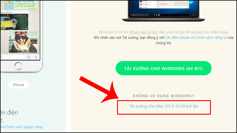 tải WhatsApp dành cho macOS