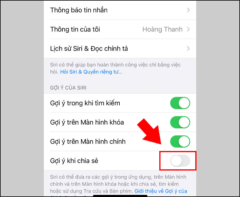 Tắt t&iacute;nh năng Gợi &yacute; khi chia sẻ