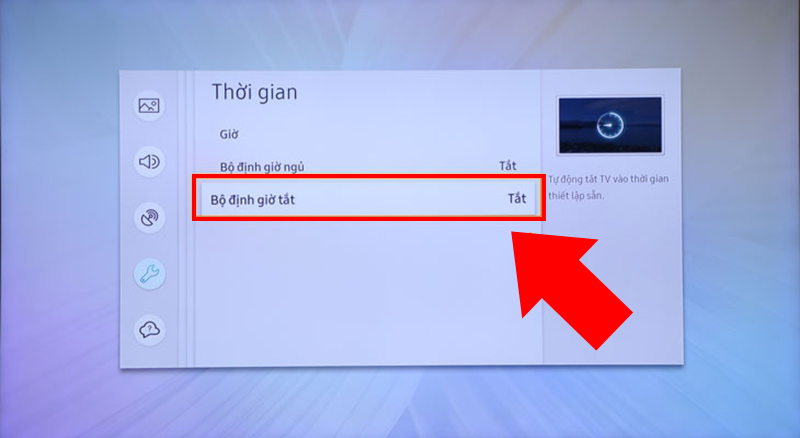 Chọn bộ định giờ tắt