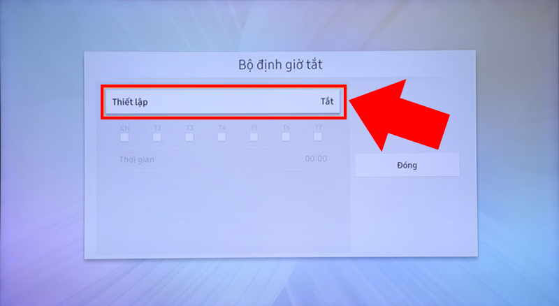 Chọn Thiết lập