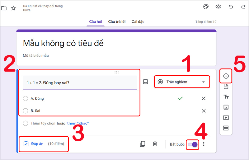 Cách tạo bài kiểm tra, câu hỏi trắc nghiệm online trên Google ...