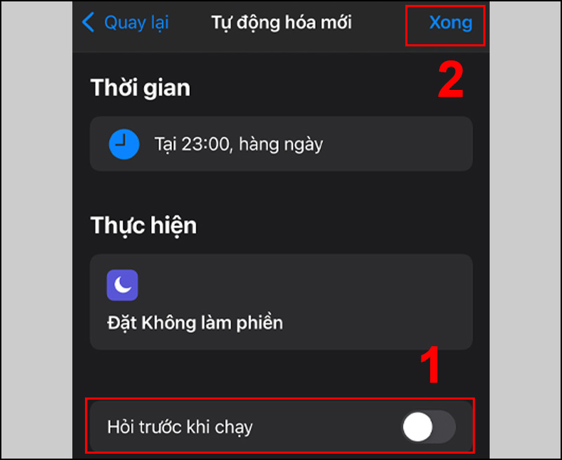 Nhấn Xong