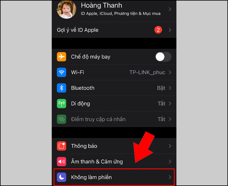 Chọn Kh&ocirc;ng l&agrave;m phiền