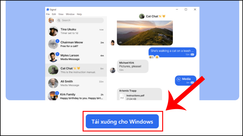  Bạn c&agrave;i đặt Signal bản Windows