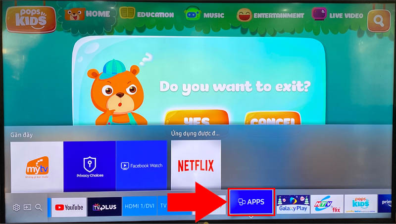 Nhấn vào APPS