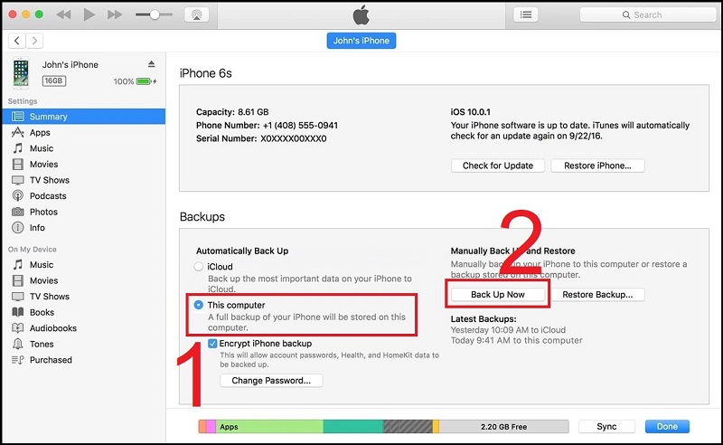 Cách chuyển tin nhắn từ iPhone sang iPhone bằng iTunes