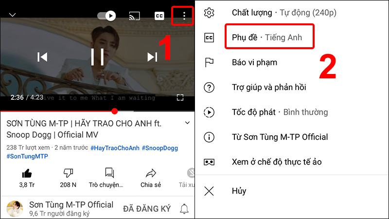 Cách bật phụ đề trên YouTube