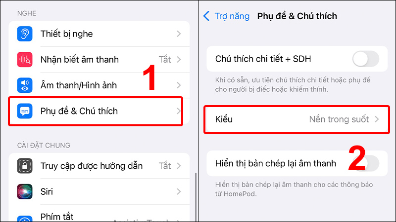 Vào Cài đặt và chọn Trợ năng