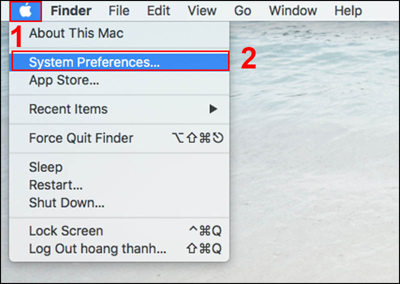 Chọn System Preferences