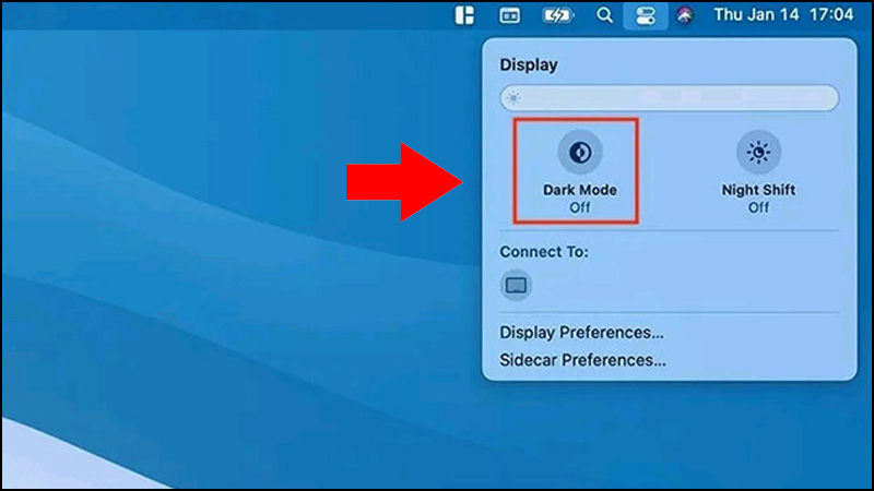 Bạn nhấn chuột vào biểu tượng Dark Mode