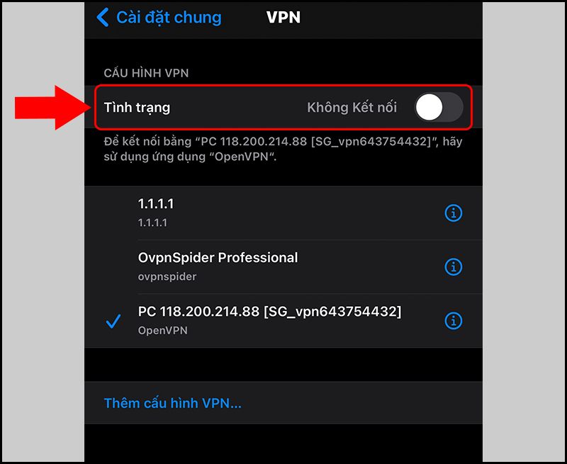 Tắt VPN