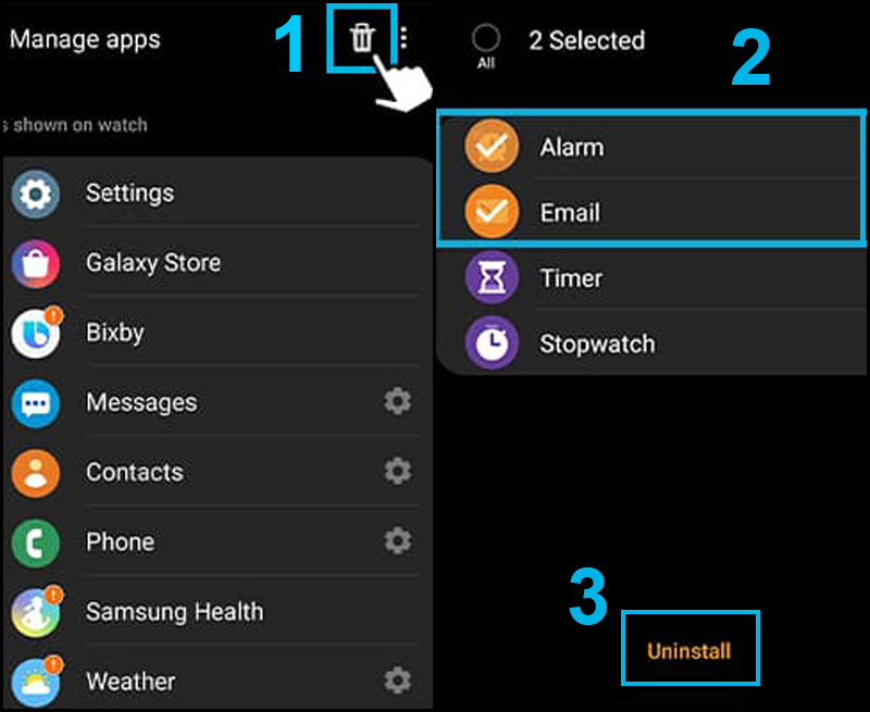 Cách thêm, gỡ ứng dụng trên Galaxy Watch Active 2 bằng điện thoại