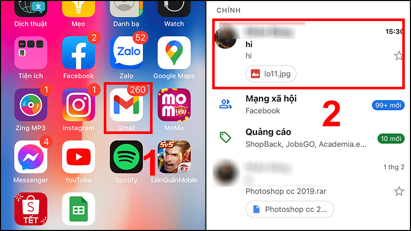 Sao chép hình từ máy tính vào iPhone bằng mail