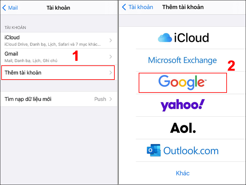 Chọn Th&ecirc;m t&agrave;i khoản