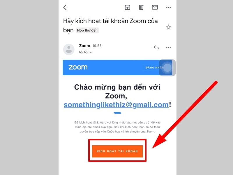 Chọn K&iacute;ch hoạt t&agrave;i khoản