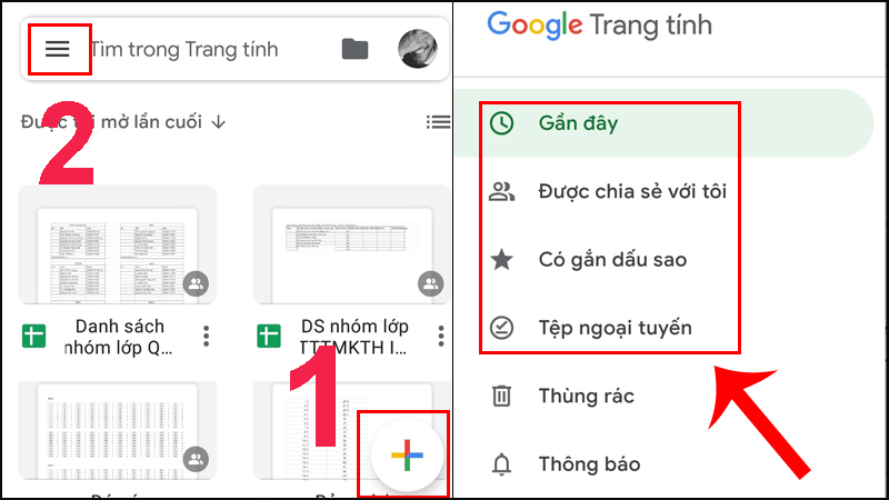 Xem và tạo bảng tính