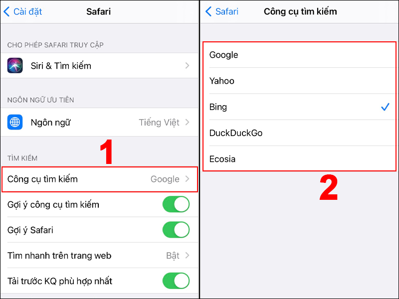 Chọn C&ocirc;ng cụ t&igrave;m kiếm