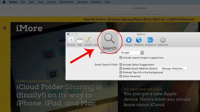 Mở hộp thả xuống dọc theo c&ocirc;ng cụ t&igrave;m kiếm