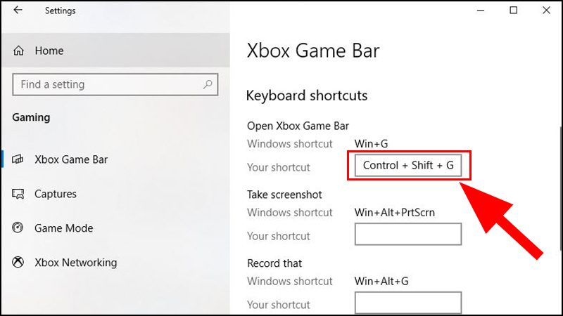 Thay đổi ph&iacute;m tắt m&agrave; bạn muốn sử dụng trong Your shortcut