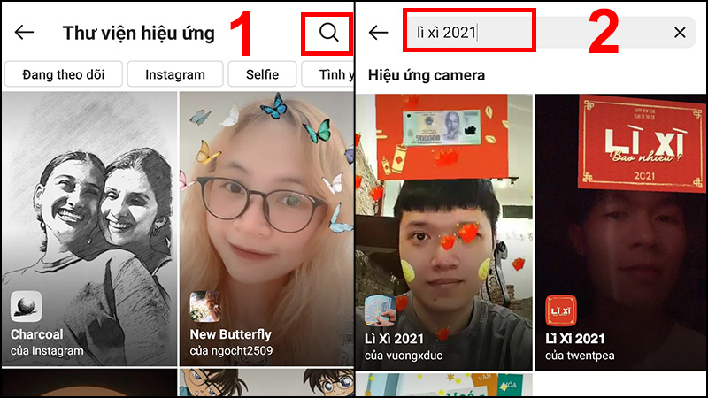 Cách quay video hiệu ứng Lì xì 2021 trên Instagram