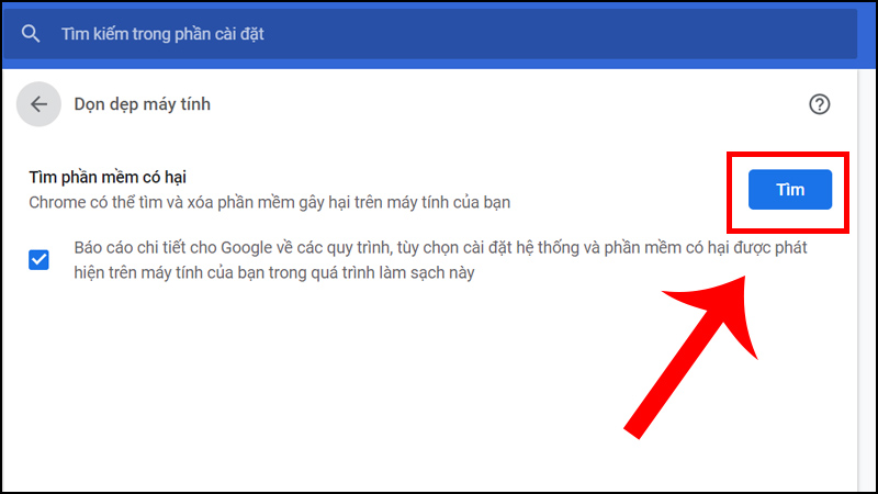 Quét phần mềm độc hại trên Chrome