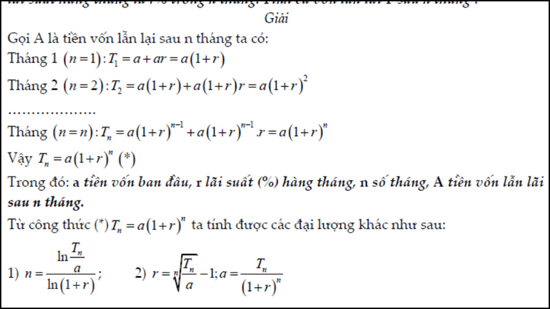Công thức tính lãi kép Công thức tính lãi kép