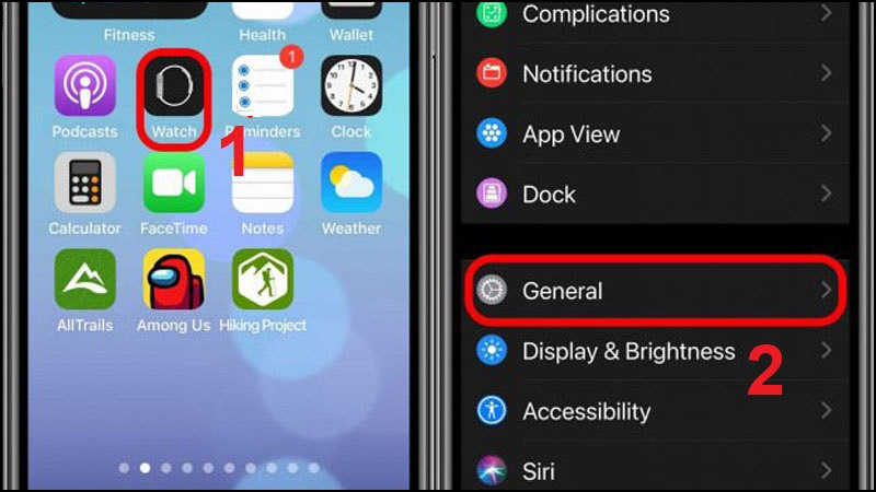 Bước 1: Truy cập ứng dụng Watch > General.