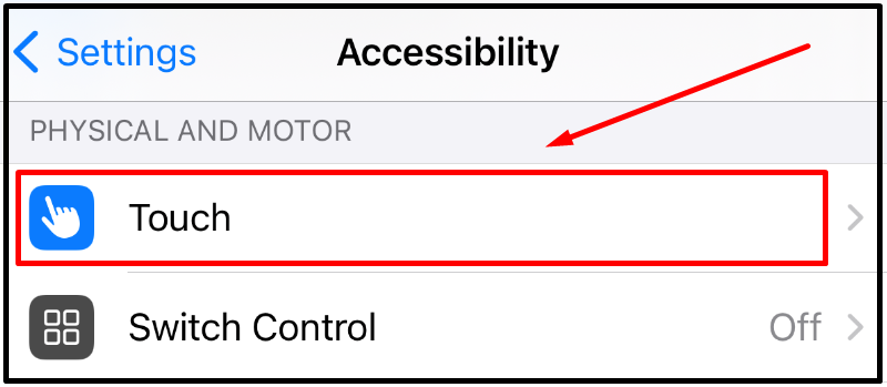 Chọn Touch (Cảm ứng)