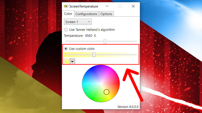 Sử dụng m&agrave;u tuỳ chọn