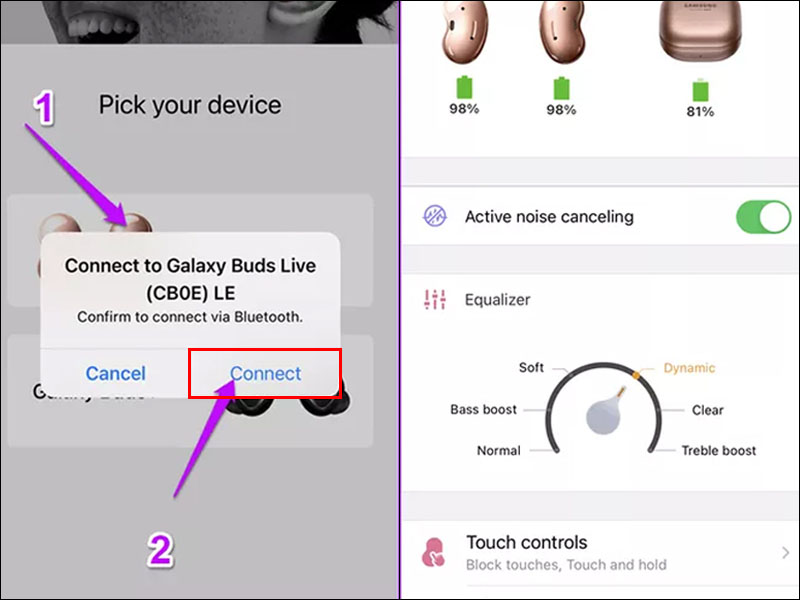 Kết nối Galaxy Buds Live với iPhone