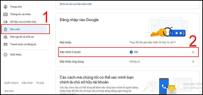 Tùy chọn xác minh hai yếu tố