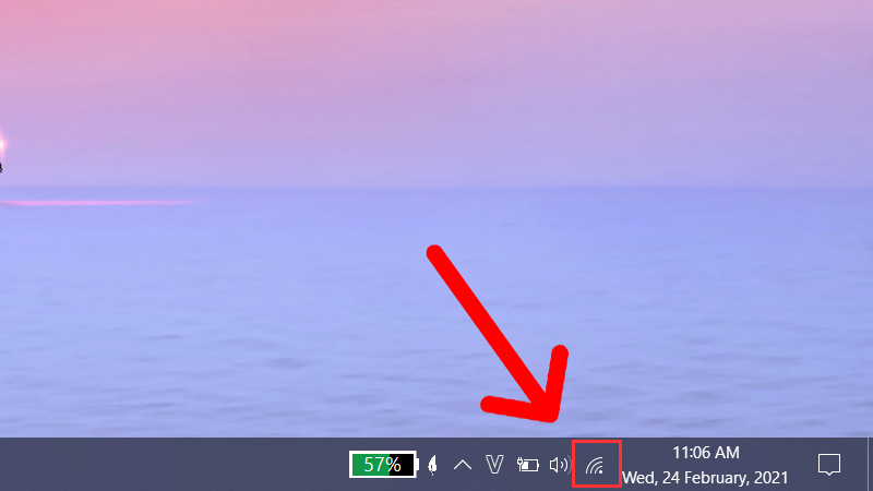 Nhấn v&agrave;o biểu tượng mạng