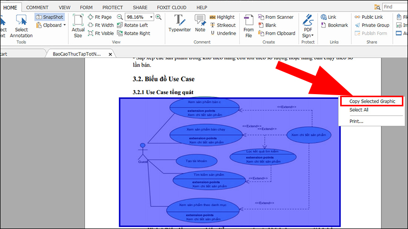 Nhấn chuột phải chọn Copy Selected Graphic.