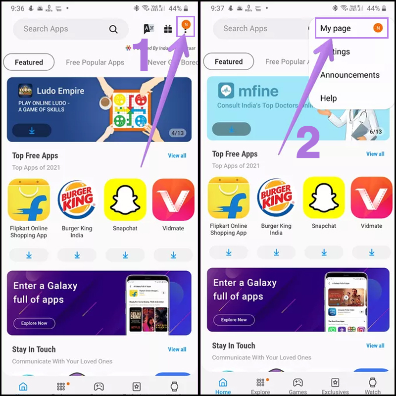Cập nhật từ Cửa hàng Galaxy