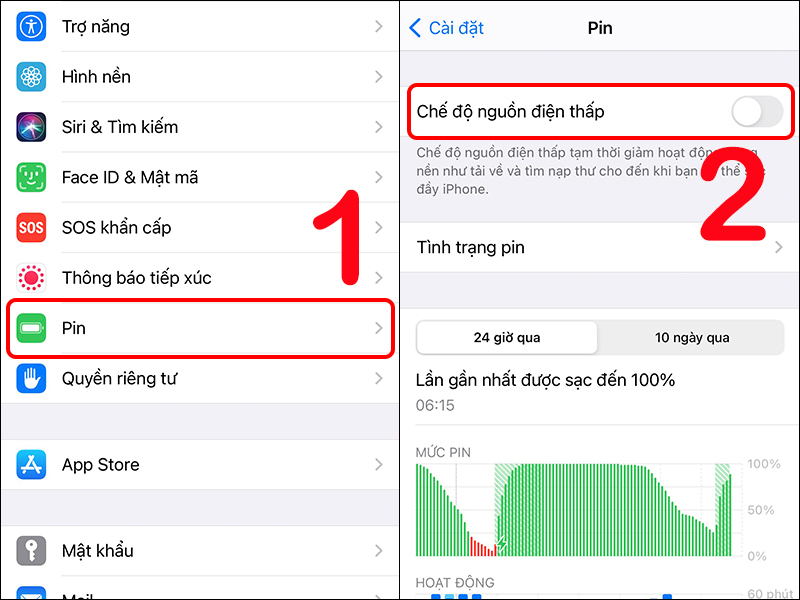 Tắt Chế độ nguồn điện thấp tr&ecirc;n iPhone